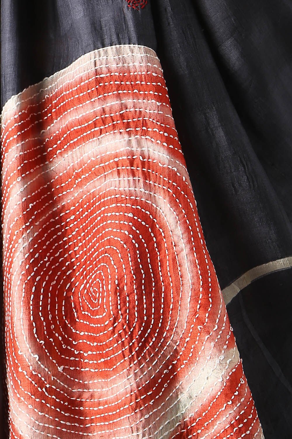 Grey Pure Silk Hand Painted Saree image number null