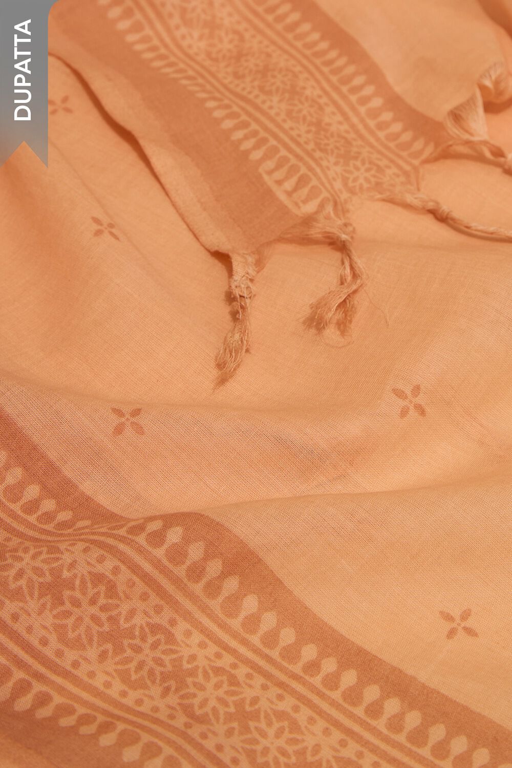 Brown Embroidered Pure Cotton Unstitched Suit Set image number null