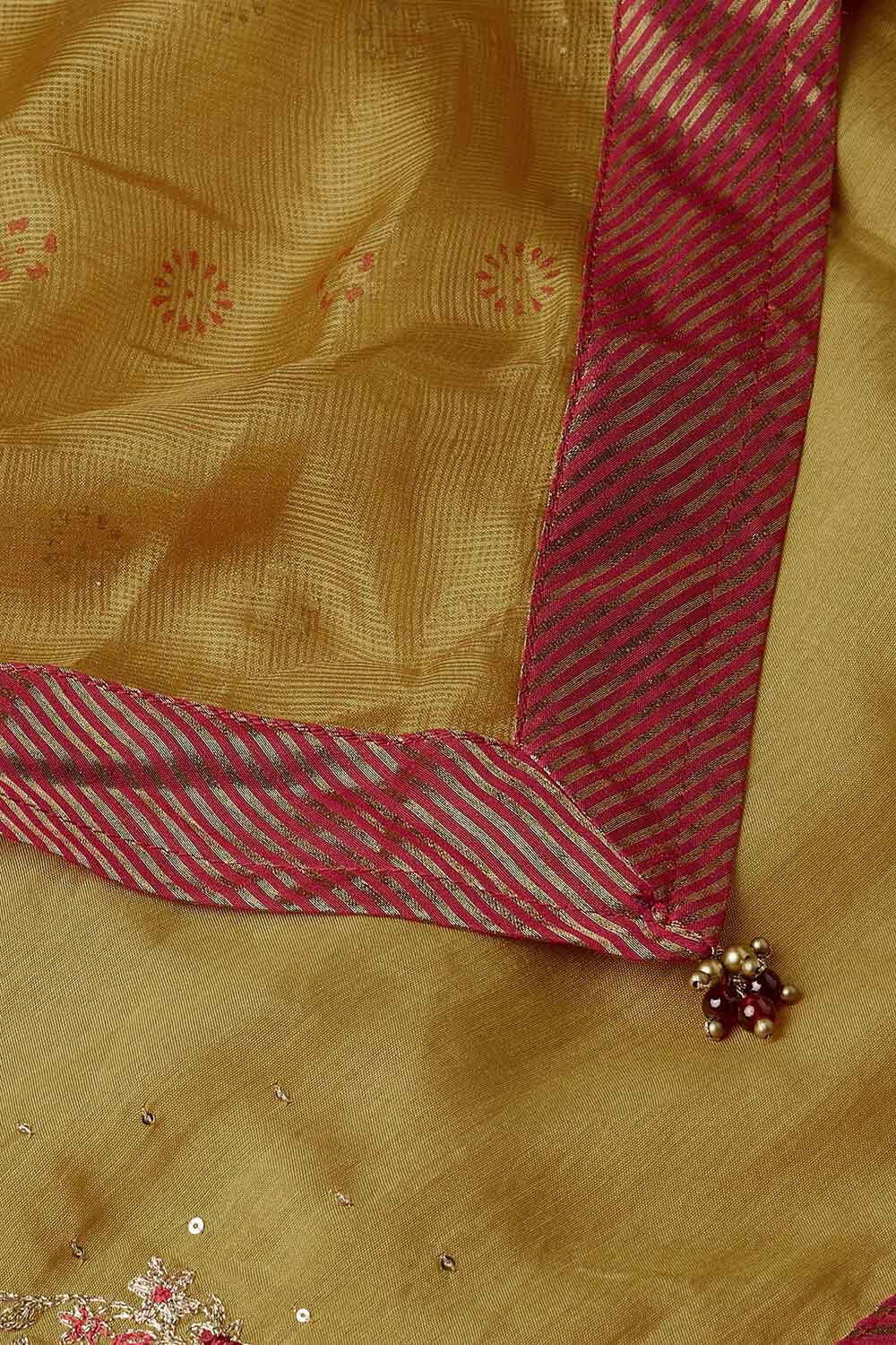 Yellow Pure Silk Kota Block Printed Saree image number null