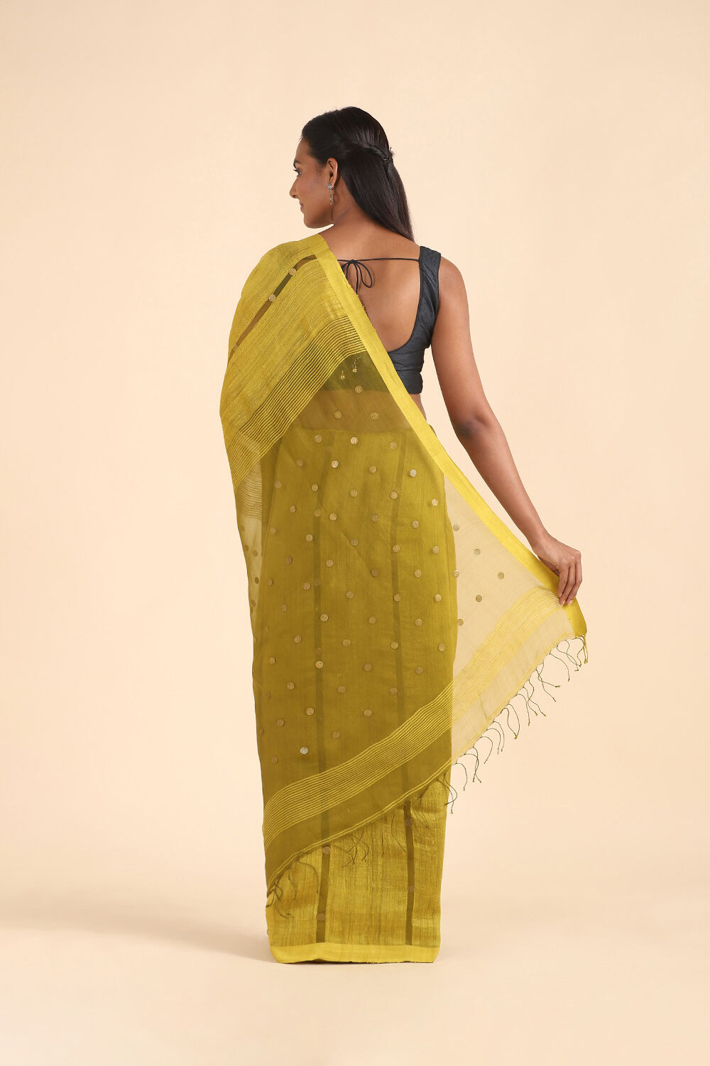 Light Green Pure Silk Vanya Bengal Saree image number null