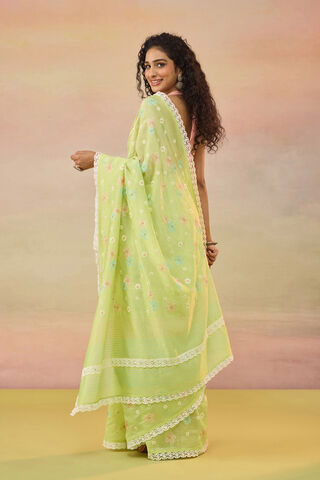 Light Green Bengal Pure Silk Cotton Embroidered Saree thumbnail image number null