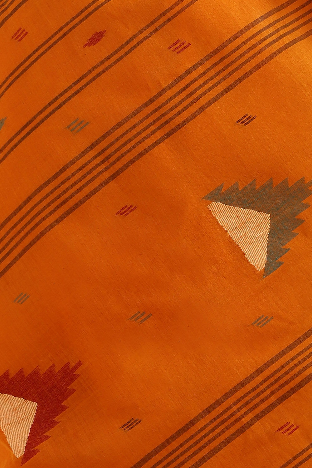 Orange Pure Cotton Bengal Saree image number null