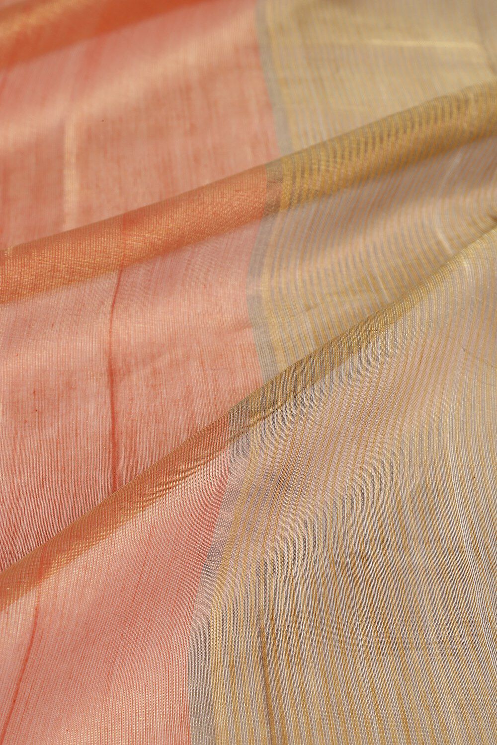 Red Woven Pure Tissue Cotton Chanderi Saree image number null