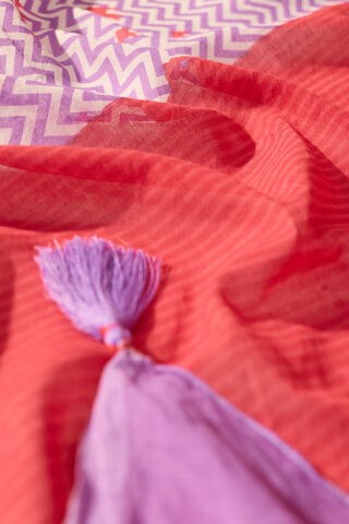 Light Violet Bengal Screen Printed Pure Cotton Mulmul Saree thumbnail image number null