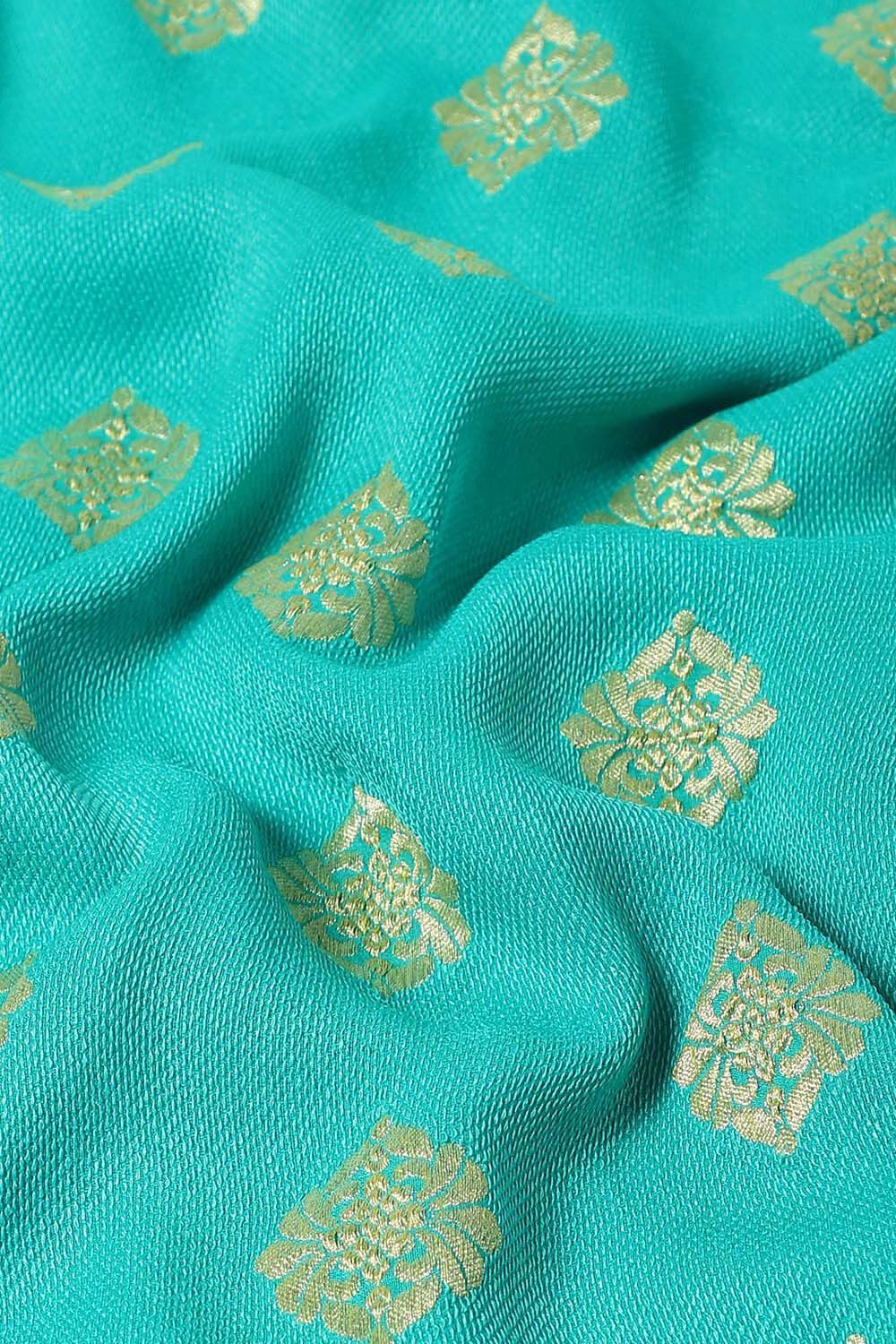 Blue Pure Georgette Banarasi Brocade Saree image number null
