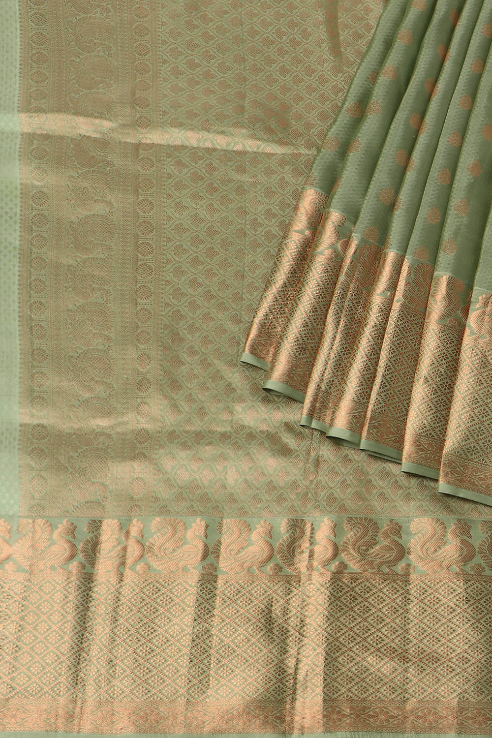 Light Green Pure Silk Kanjivaram inspired Saree image number null