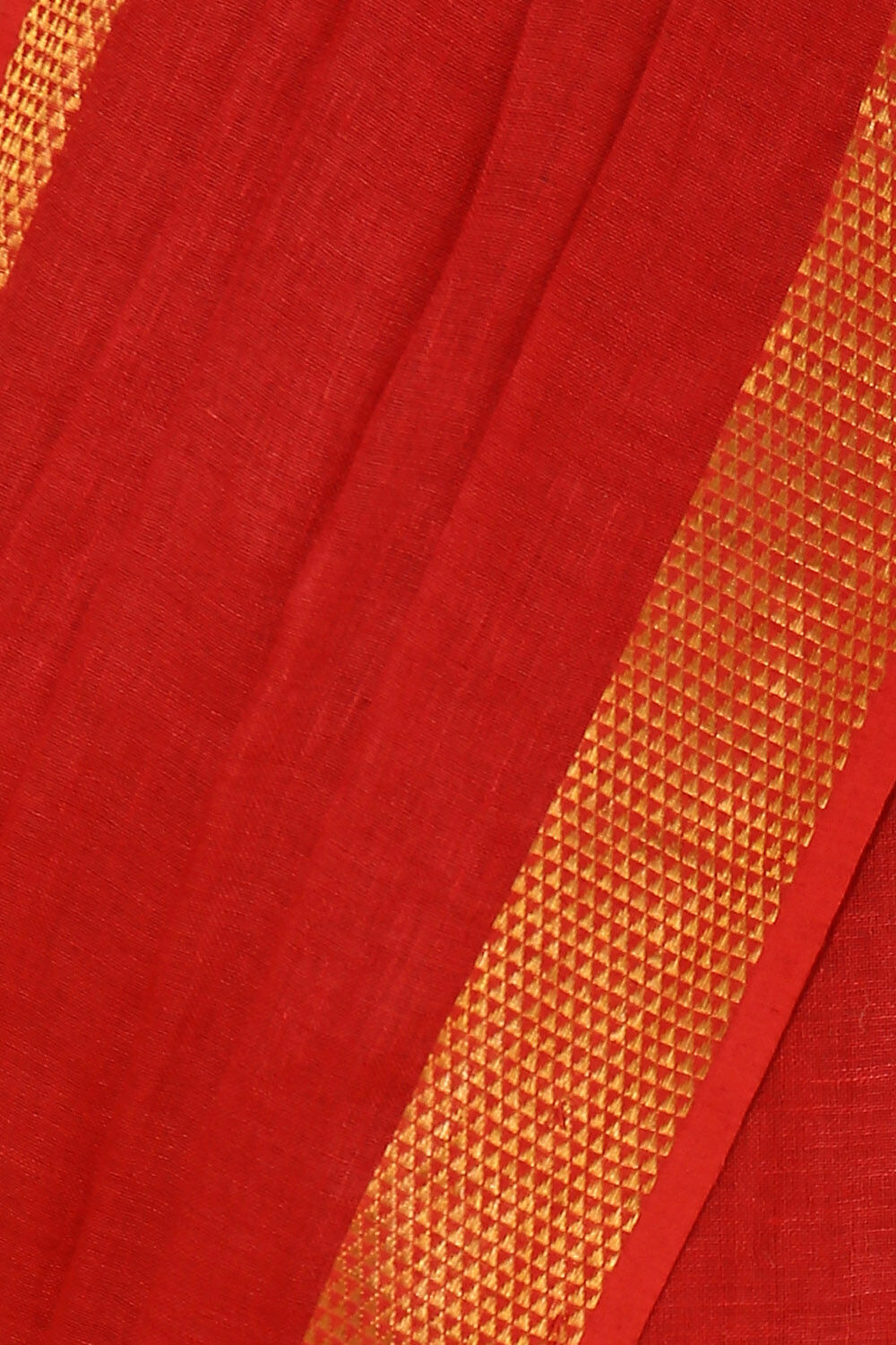 Red Pure Linen Bhagalpuri Saree image number null
