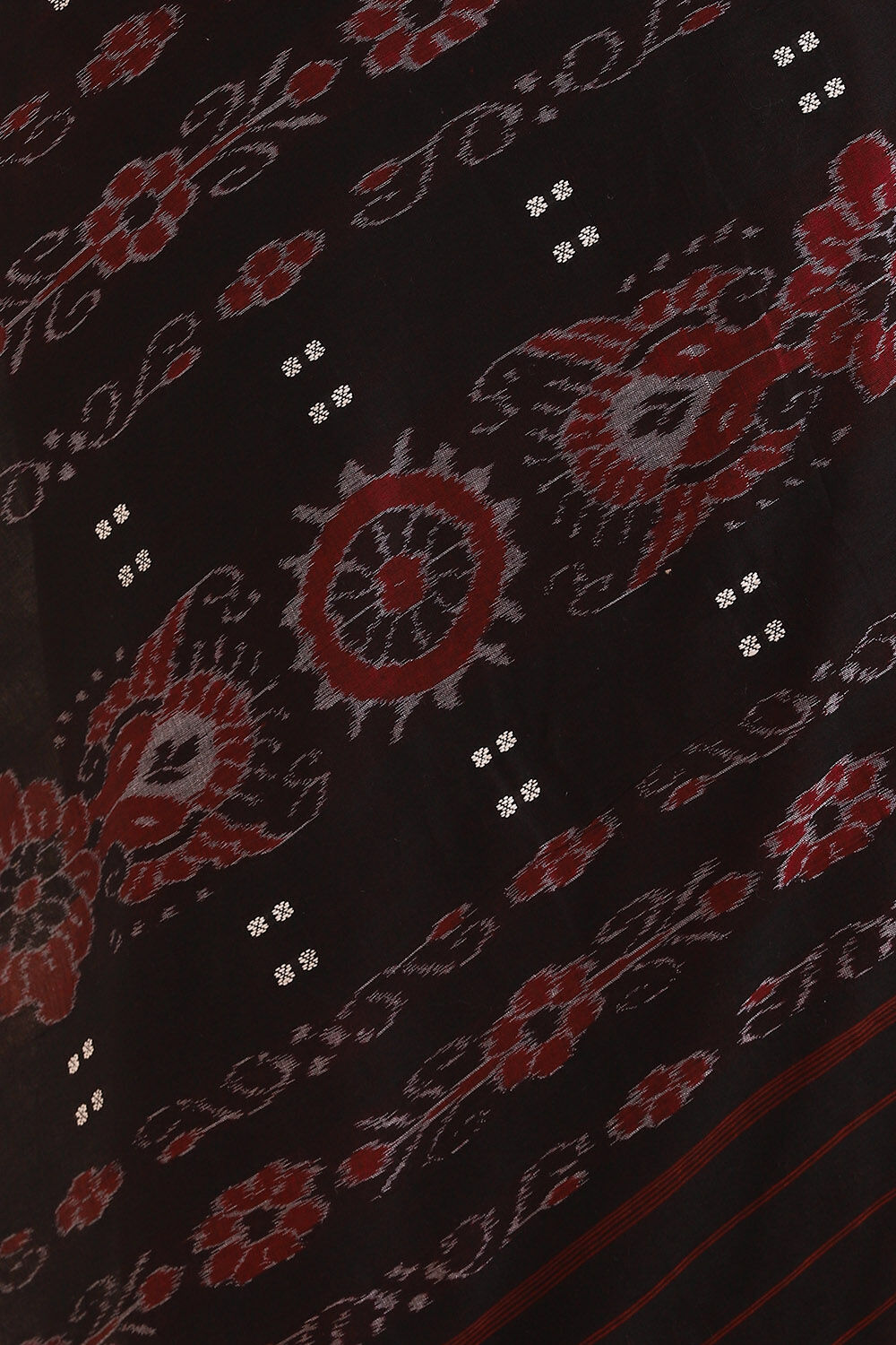 Red Pure Cotton Odissa Ikat Saree image number null