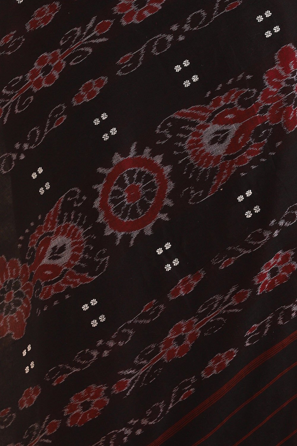 Red Pure Cotton Odissa Ikat Saree image number null