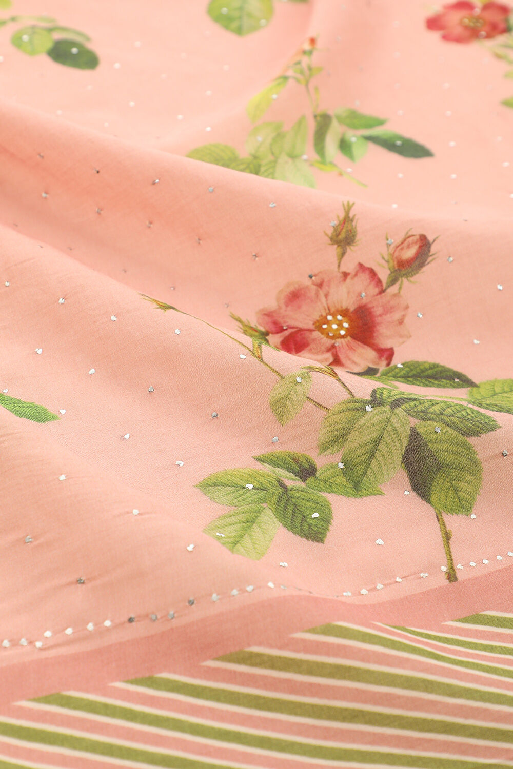 Light Pink Bhagalpur Pure Tussar Cotton Screen Printed Saree image number null