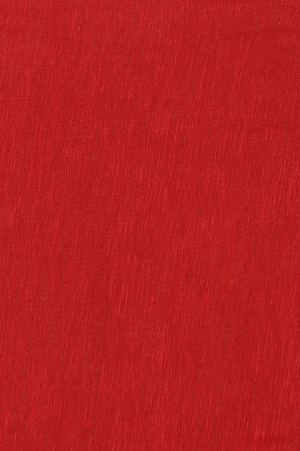 Red Pure Silk Linen Printed Saree image number null
