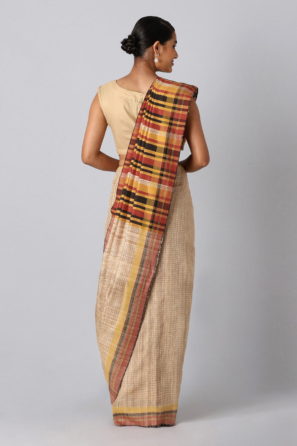 Brown Pure Tussar Silk Bhagalpuri Saree image number null