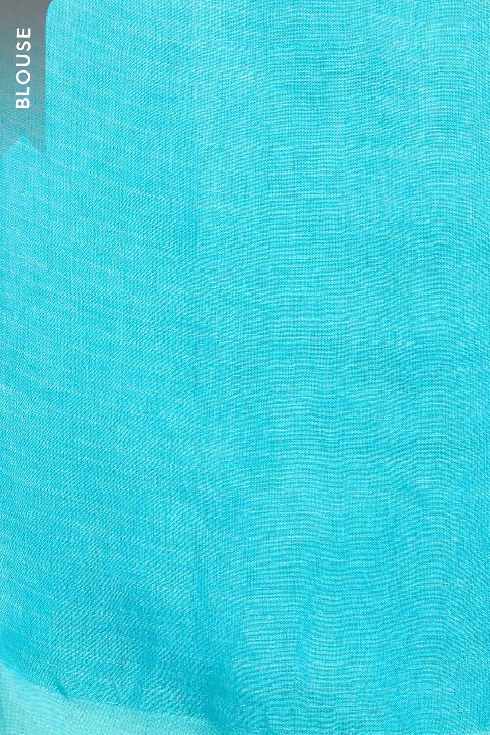 Green Screen Printed Pure Linen Saree image number null