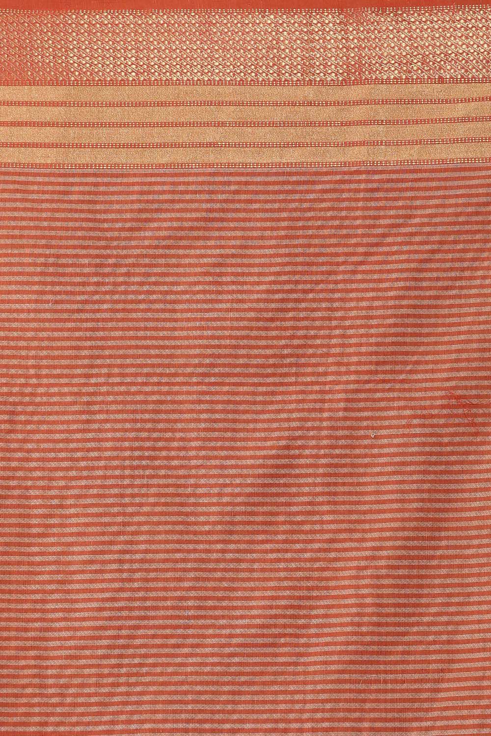 Red Pure Khadi Silk Cotton Maheswari Saree image number null