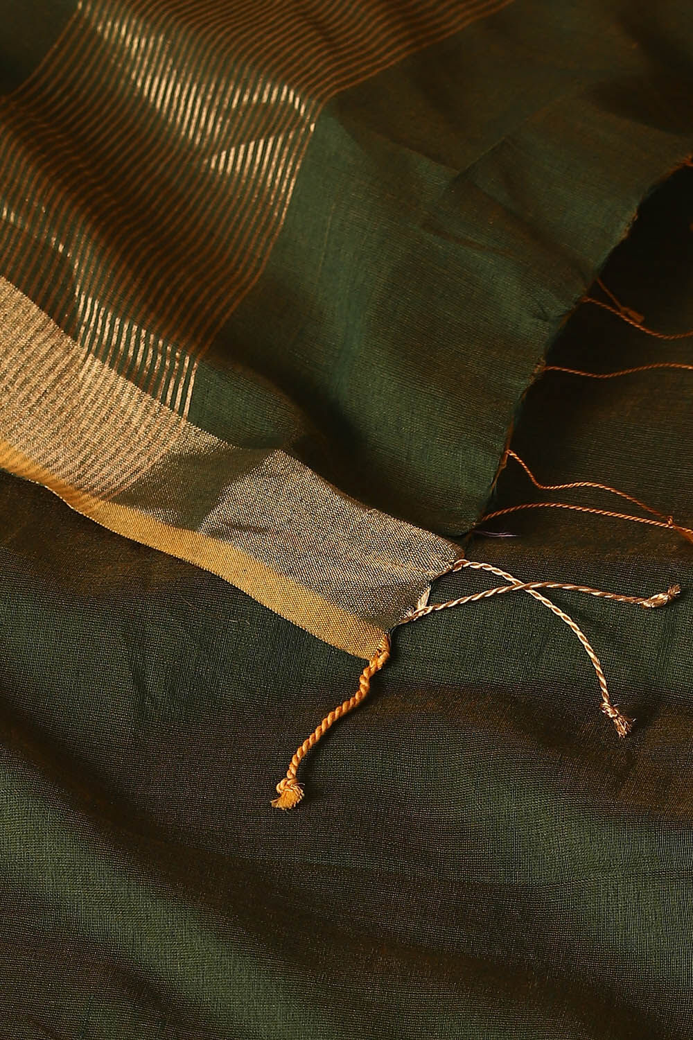 Green Pure Silk Cotton Bengal Saree image number null
