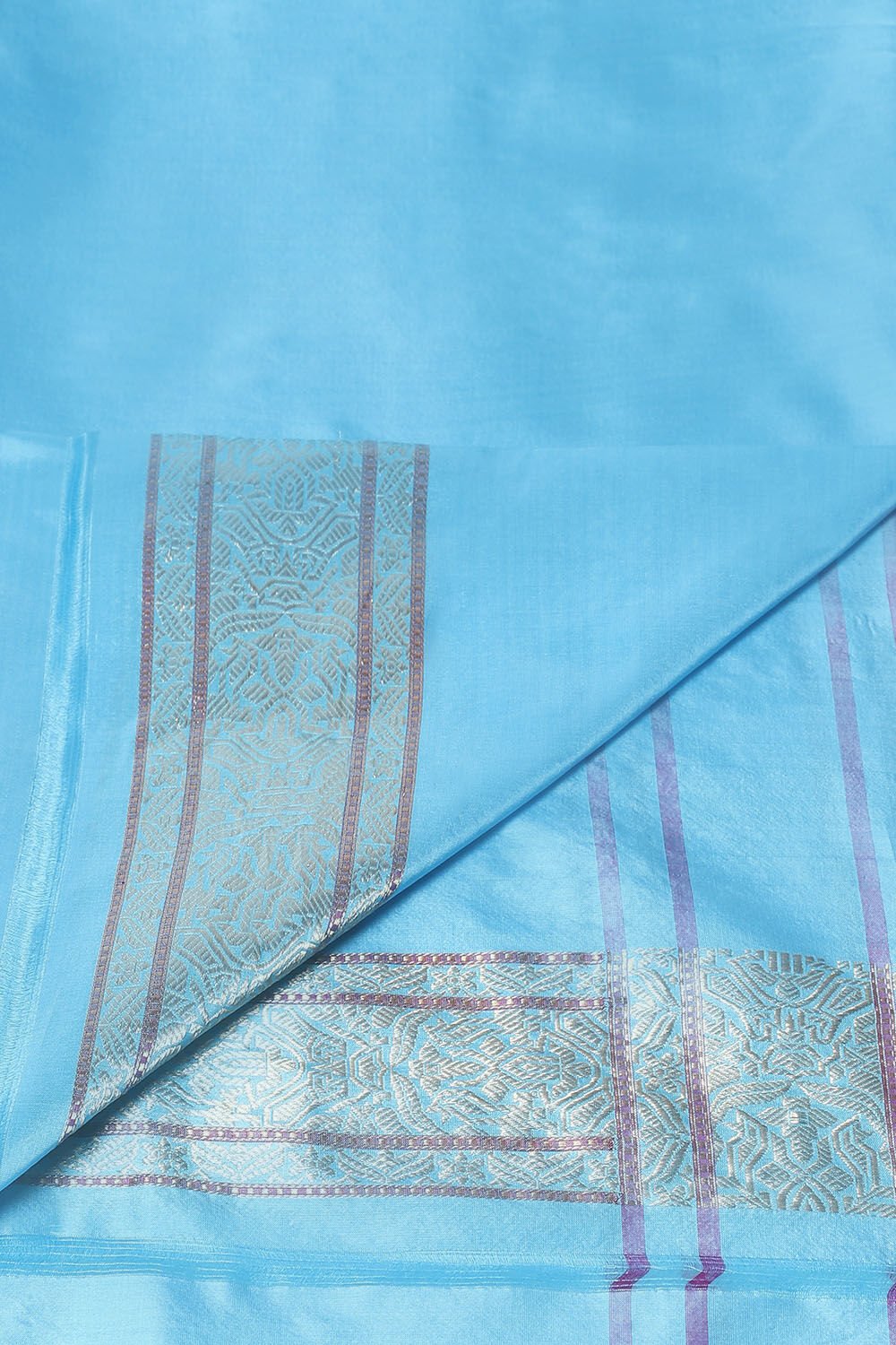 Light Blue Pure Silk Banarasi Brocade Saree image number null