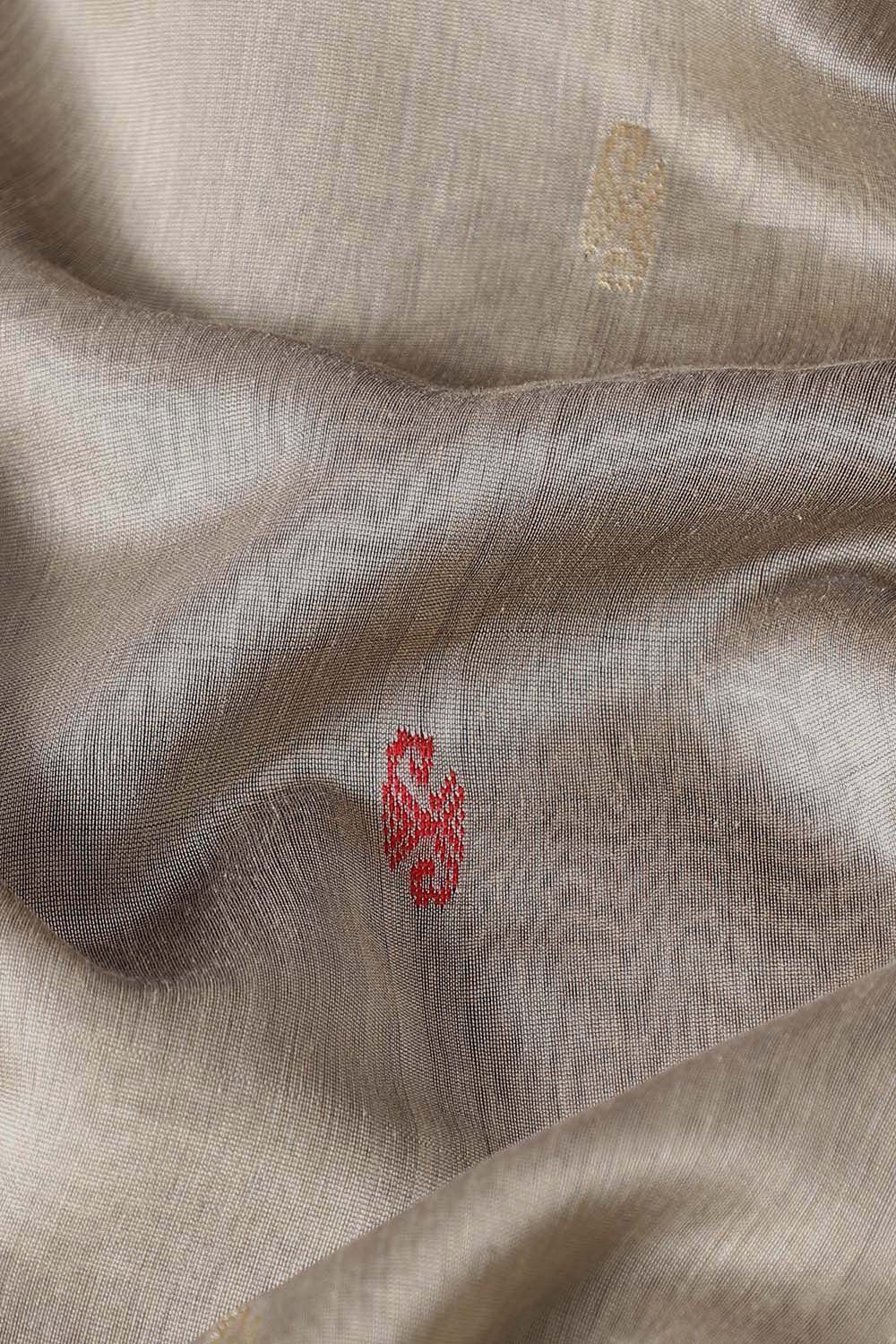 Grey Pure Silk Cotton Maheswari Saree image number null