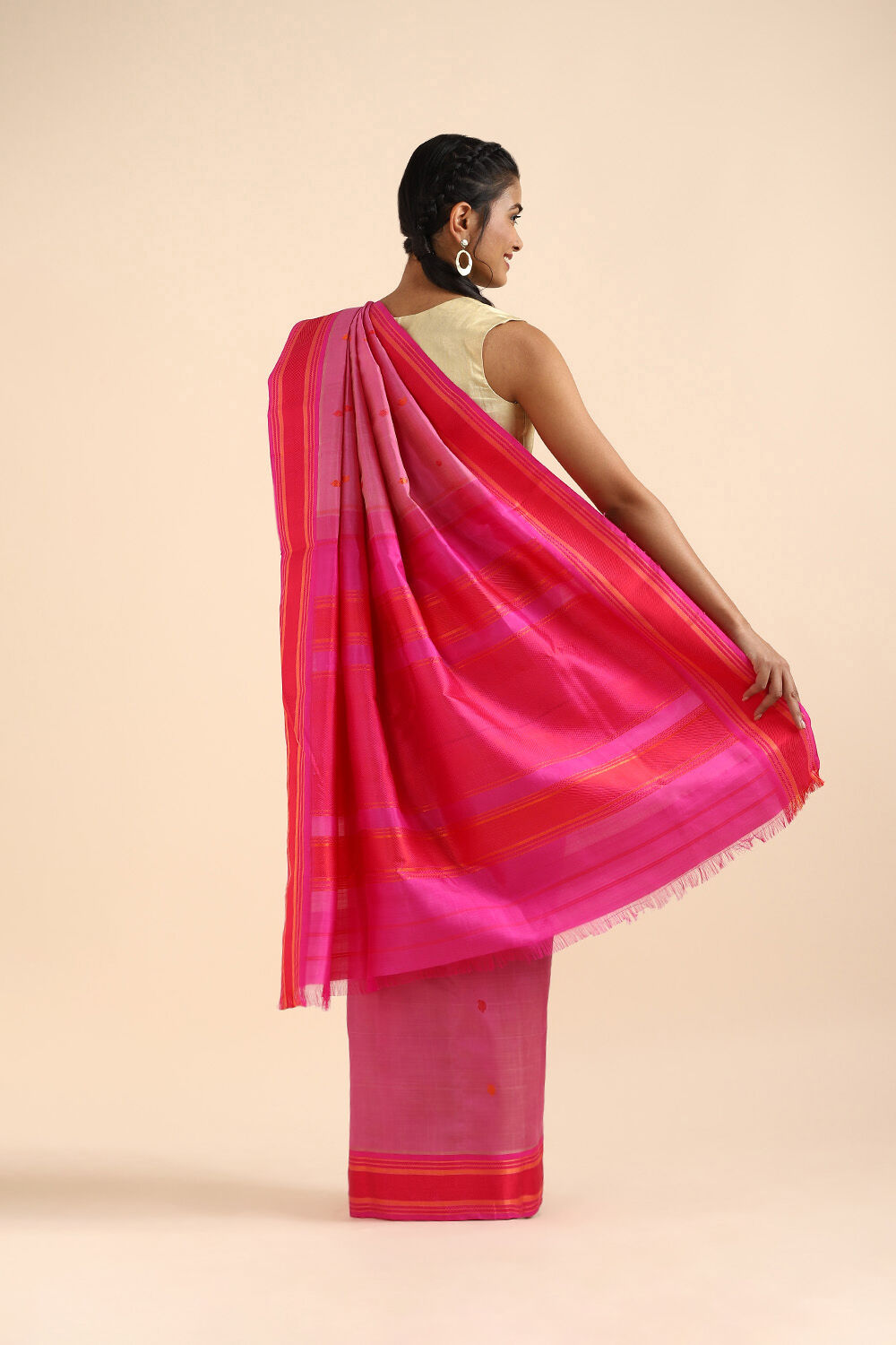 Pink Pure Silk Kanjivaram Saree image number null