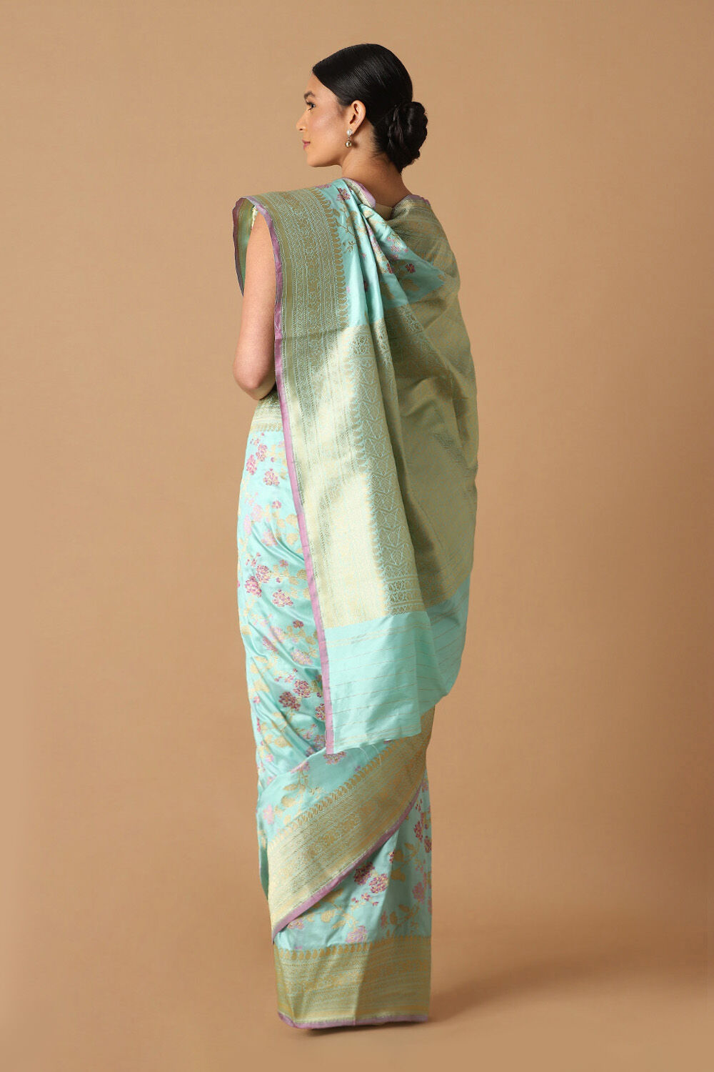 Light Blue Pure Silk Banarasi Saree image number null