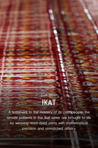 Grey Odisha Pure Cotton Ikat Saree thumbnail image number null