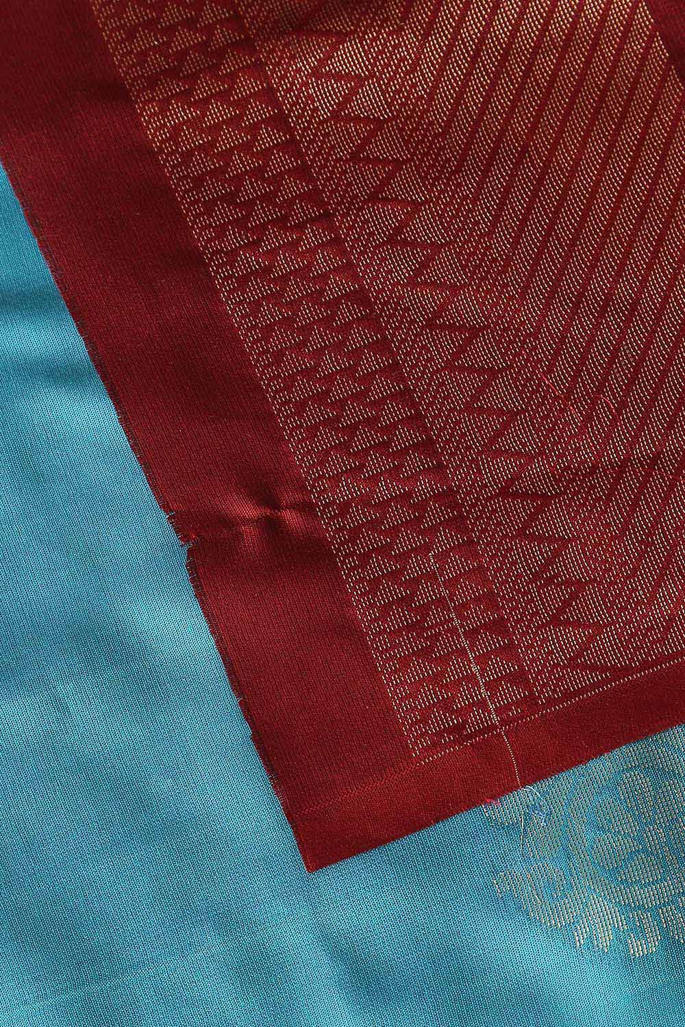 Blue Pure Silk Tencel South Saree image number null