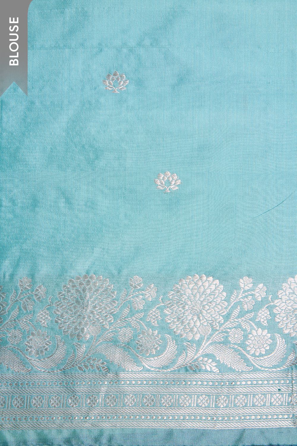 Light Blue Pure Silk Kadwa Banarasi Saree image number null