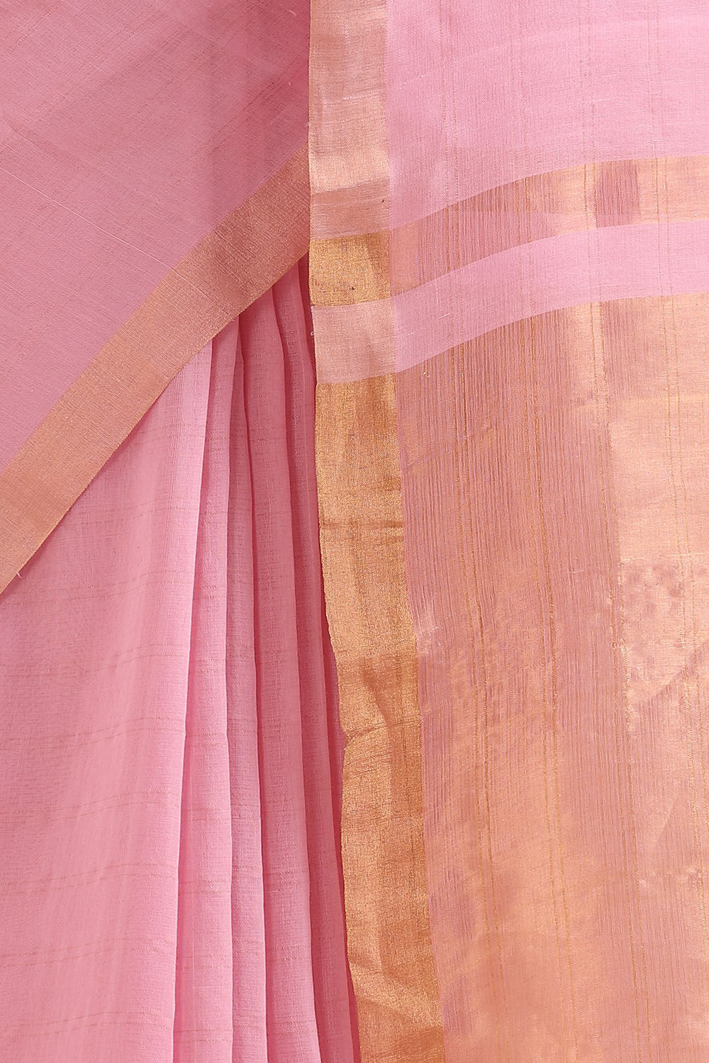 Light Pink Pure Silk Cotton Bengal Saree image number null