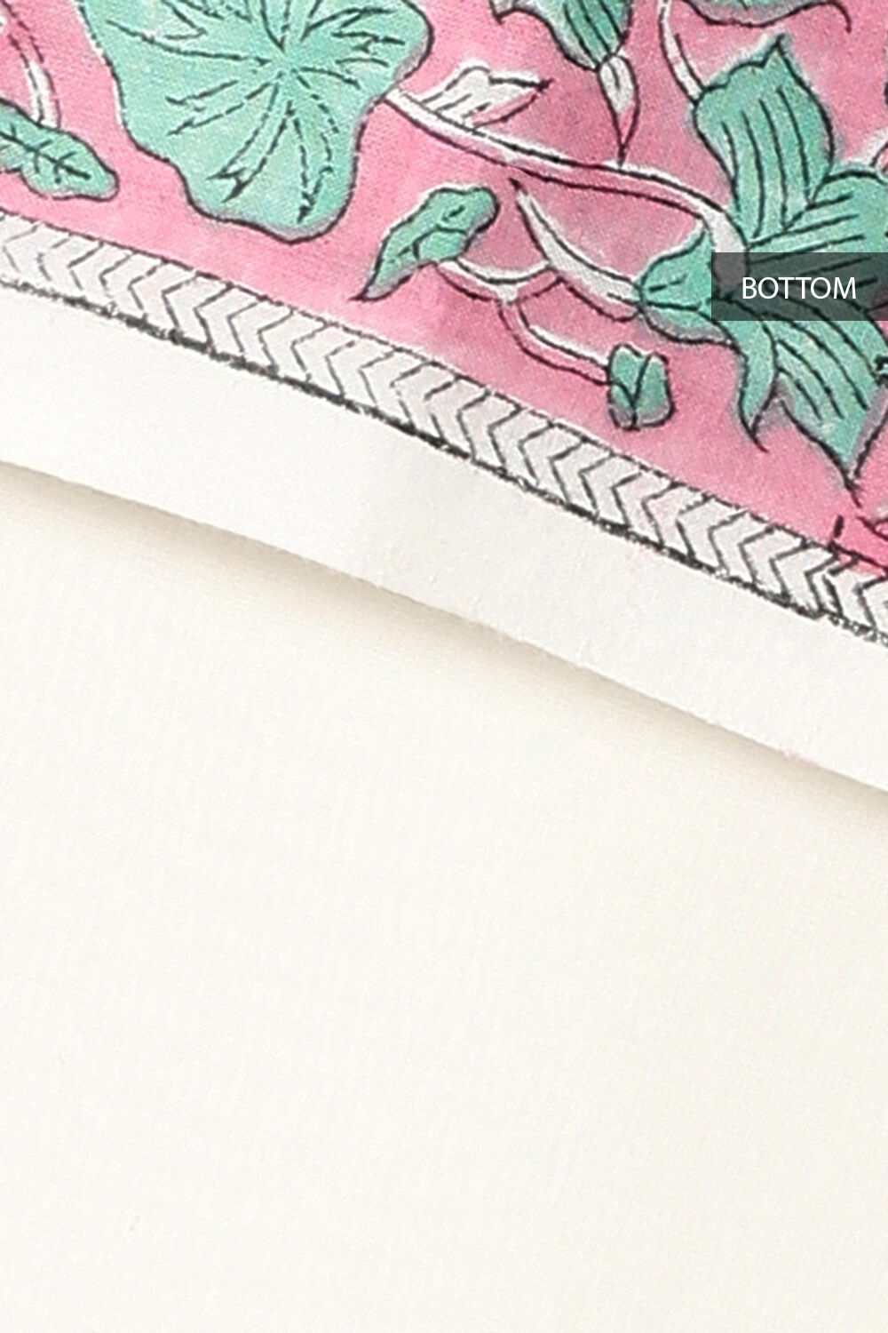 White Cotton Block Printed Unstitched Suit Set image number null