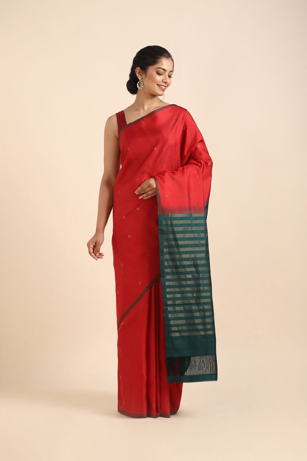 Red Pure Soft Silk Saree image number null
