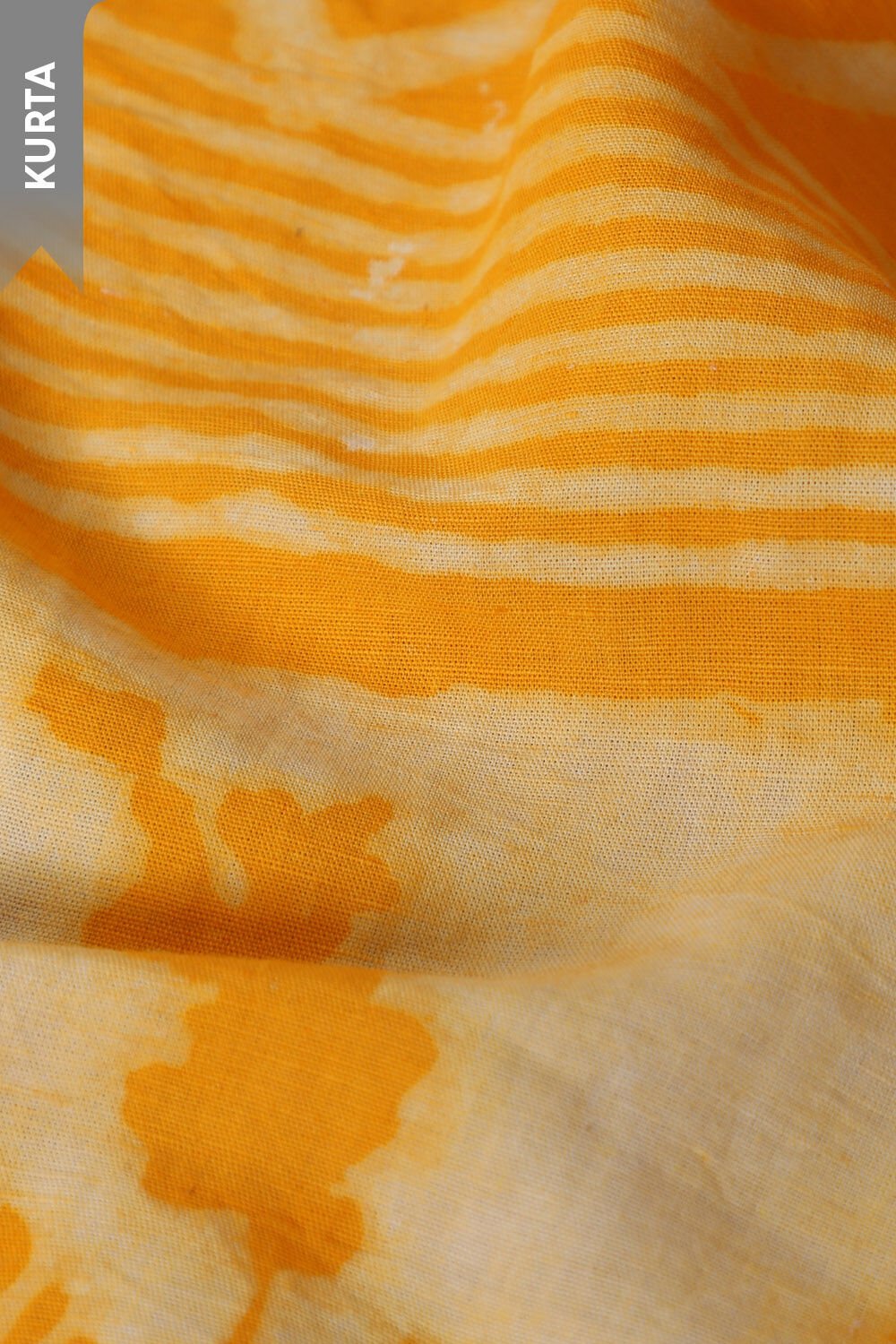 Yellow Pure Cotton Linen Dabu Block Printed Unstitched Suit Set image number null