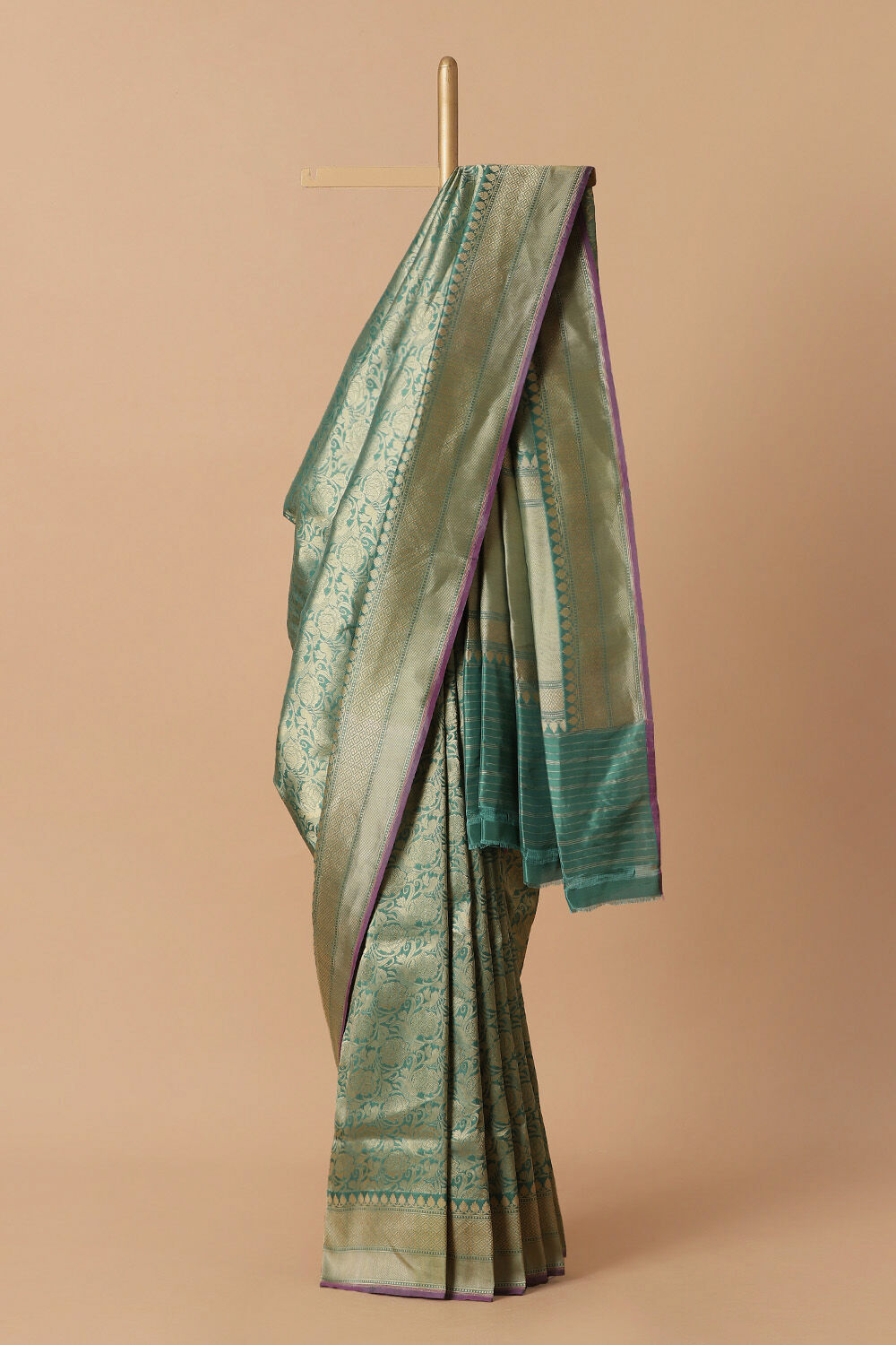 Blue Pure Silk Banarasi Brocade Saree image number null