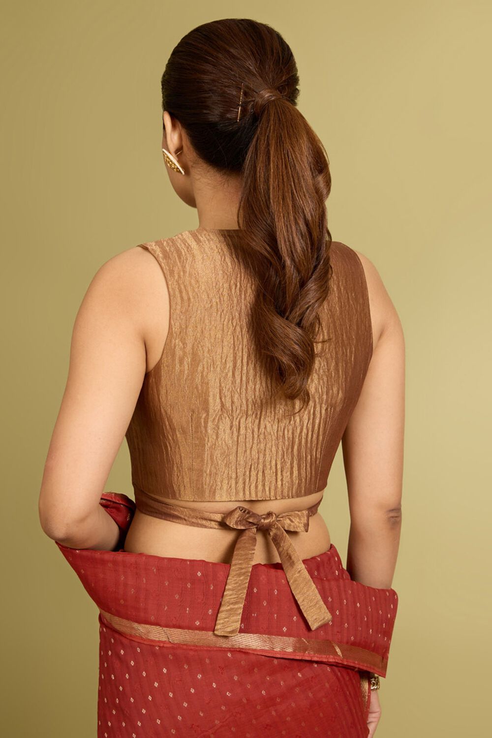 Brown Woven Tissue Blouse image number null