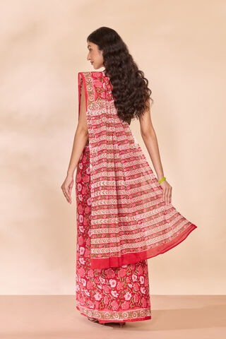Red Rajasthan Pure Cotton Printed Sanganeri Saree thumbnail image number null