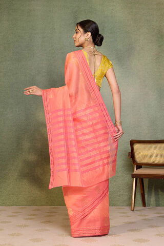 Orange Woven Pure Silk Cotton Chanderi Saree thumbnail image number null