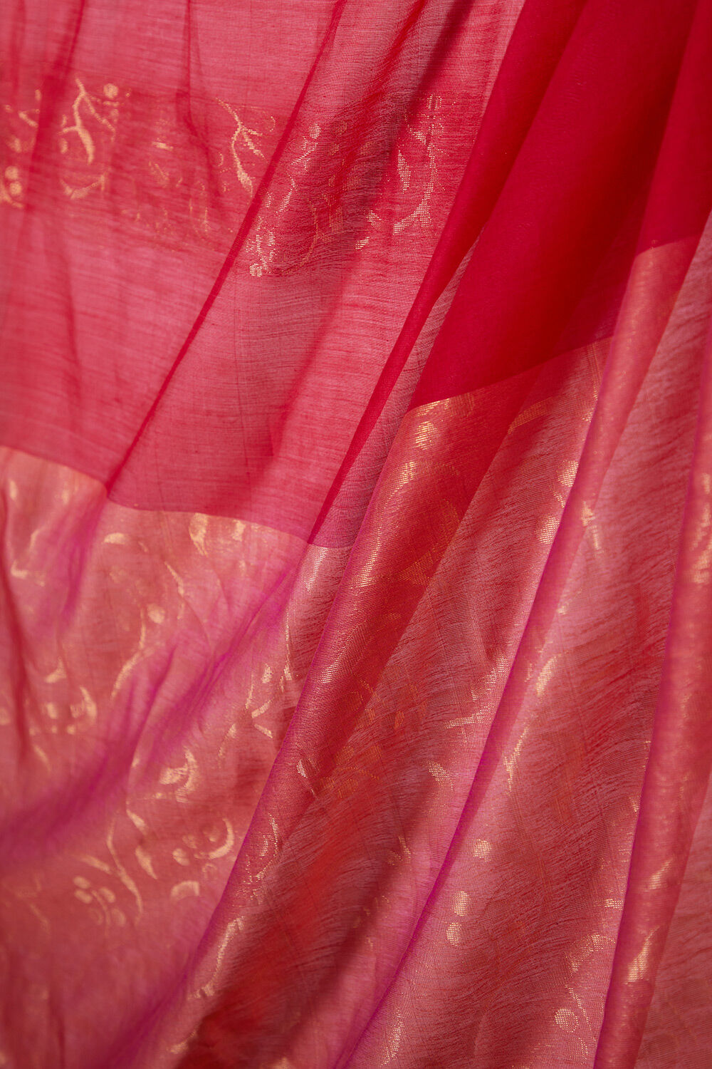 Red Woven Pure Silk Cotton South Saree image number null