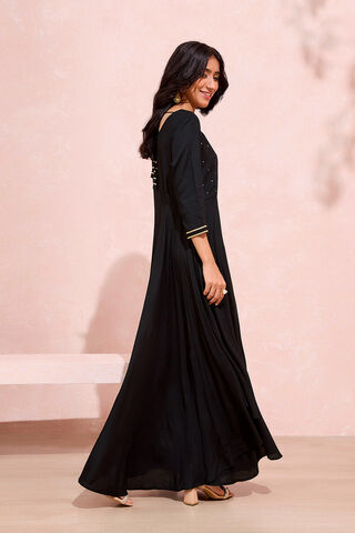 Black Viscose Embroidered Kurta thumbnail image number null