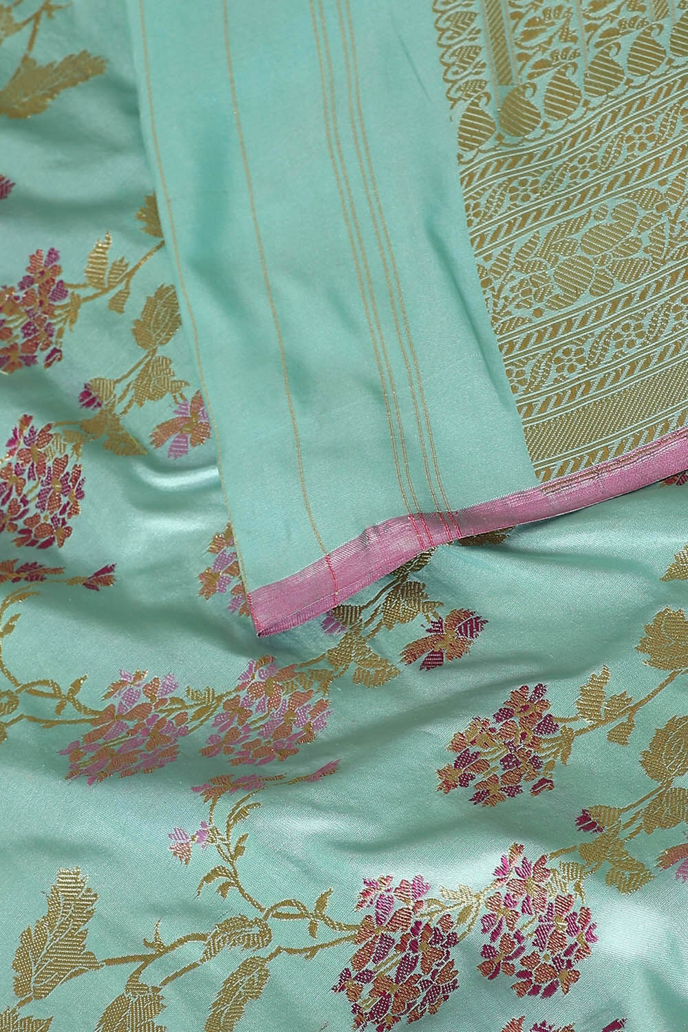 Light Blue Pure Silk Banarasi Saree image number null