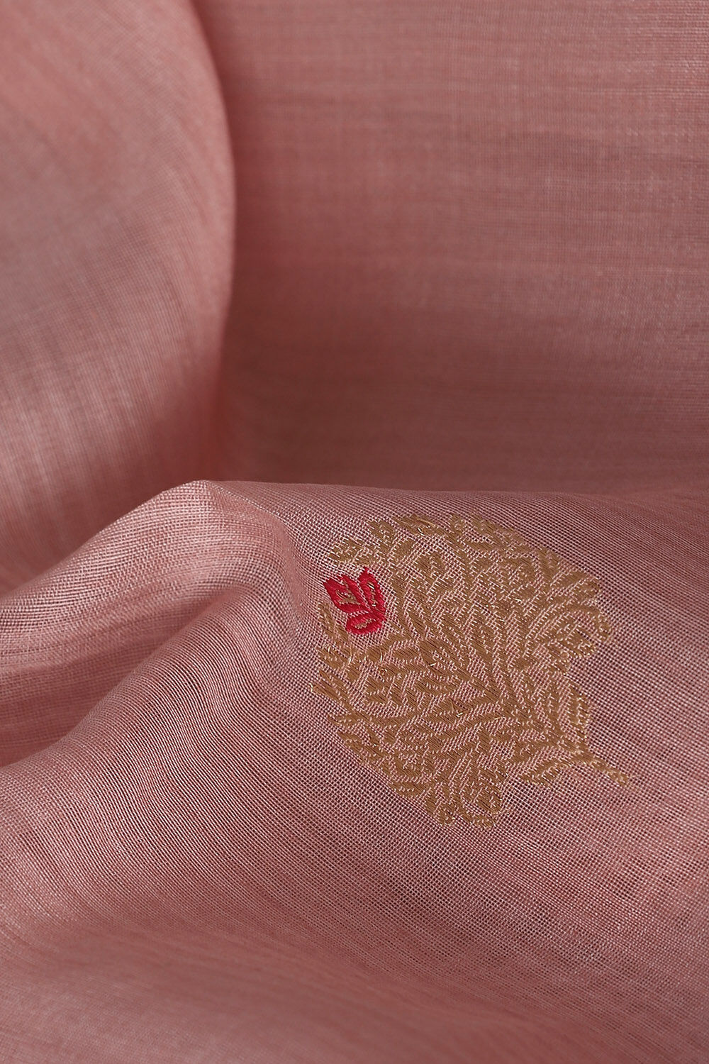 Light Pink Pure Silk Cotton Chanderi Saree image number null