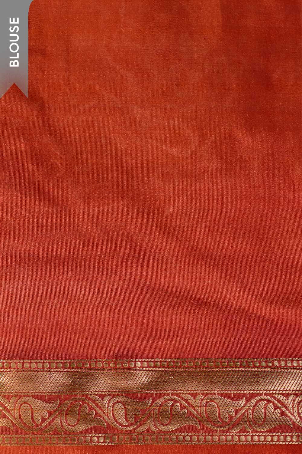 Orange Silk Viscose Cutwork Banarasi Inspired Design Saree image number null