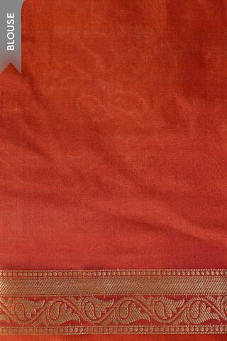 Orange Silk Viscose Cutwork Banarasi Inspired Design Saree thumbnail image number null