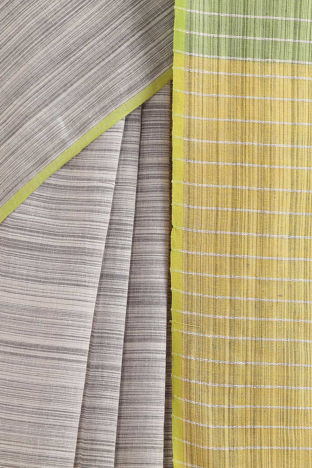 Light Pure Yellow Cotton Bengal Saree image number null