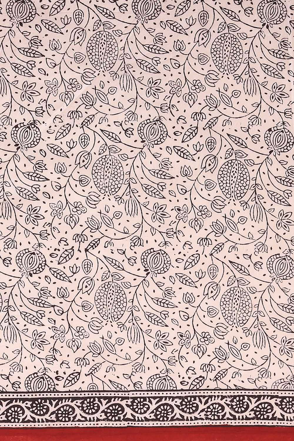 Off Pure White Cotton Bagh Printed image number null