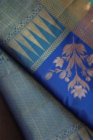 Dark Blue Kanjivaram Silk Saree thumbnail image number null