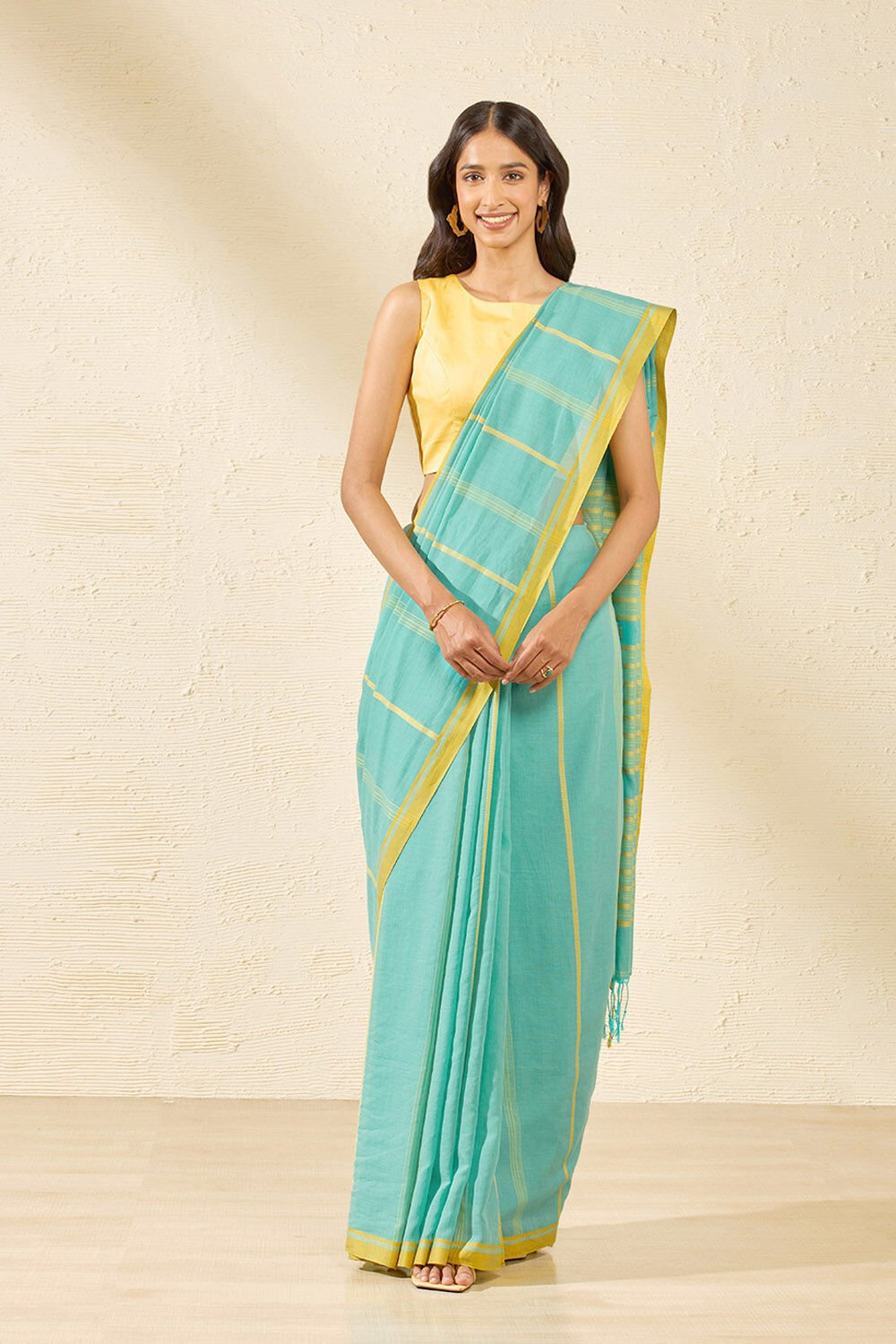 Blue Bengal Pure Cotton Jamdani Saree image number null