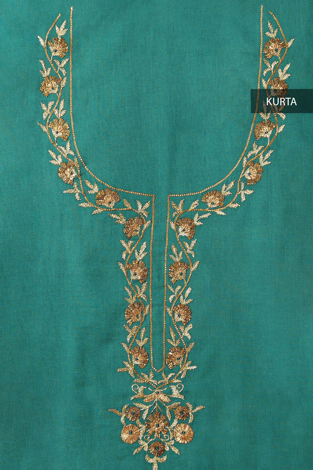 Blue Cotton Embroidered Unstitched Suit Set image number null