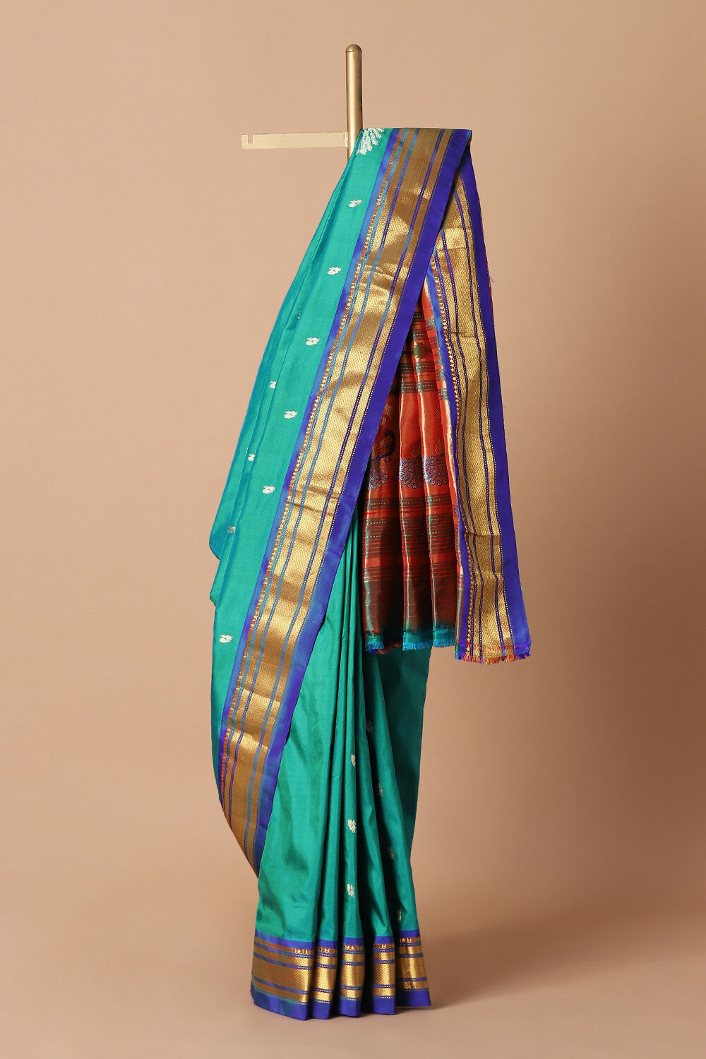 Blue Pure Silk Paithani Saree image number null