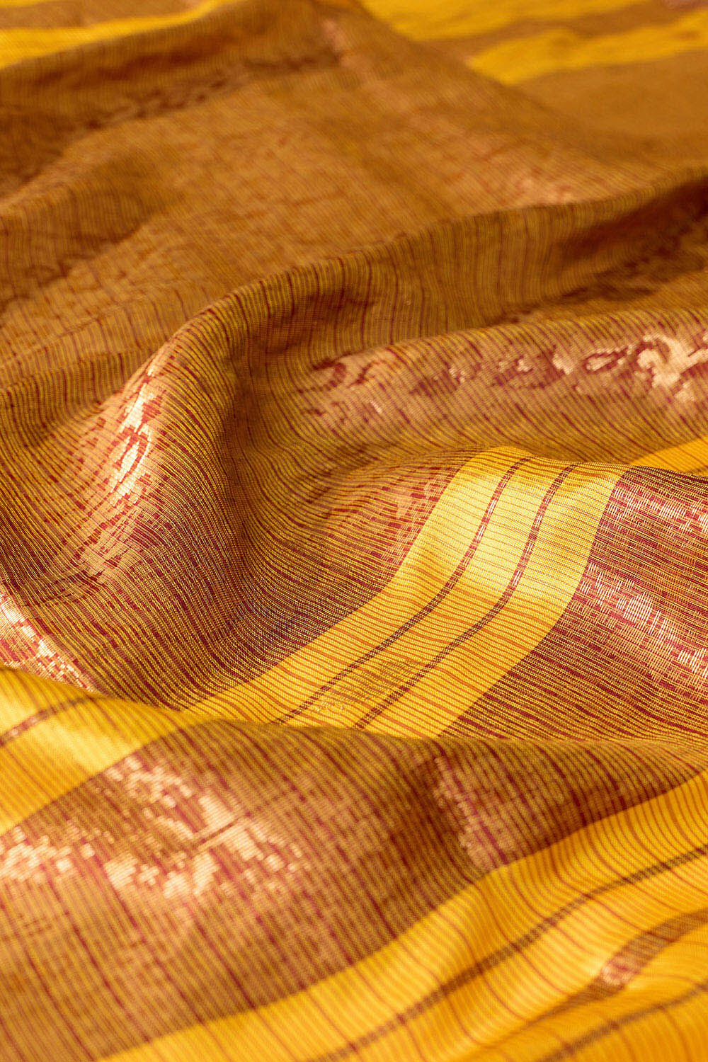 Yellow Woven Pure Silk Maheshwari Saree image number null
