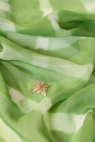 Light Green Gota Patti Viscose Georgette Rajasthan Saree thumbnail image number null