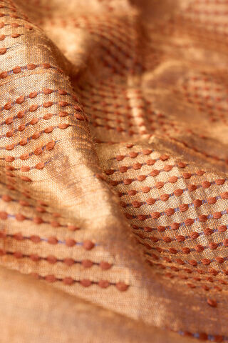 Orange Bhagalpur Woven Pure Tussar Silk Saree thumbnail image number null