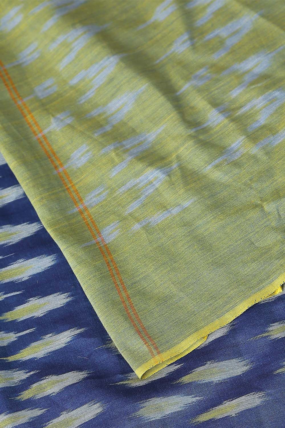 Dark Pure Blue Cotton Pochampalli Ikat image number null